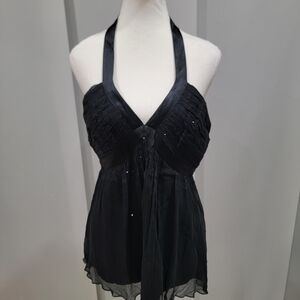 Express Black Halter Chiffon Camisole